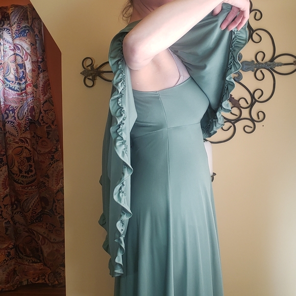 Vintage Green Dress, Sz S - Picture 3 of 12